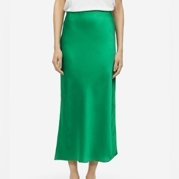 Green midi slip skirt - Picture 1 of 6
